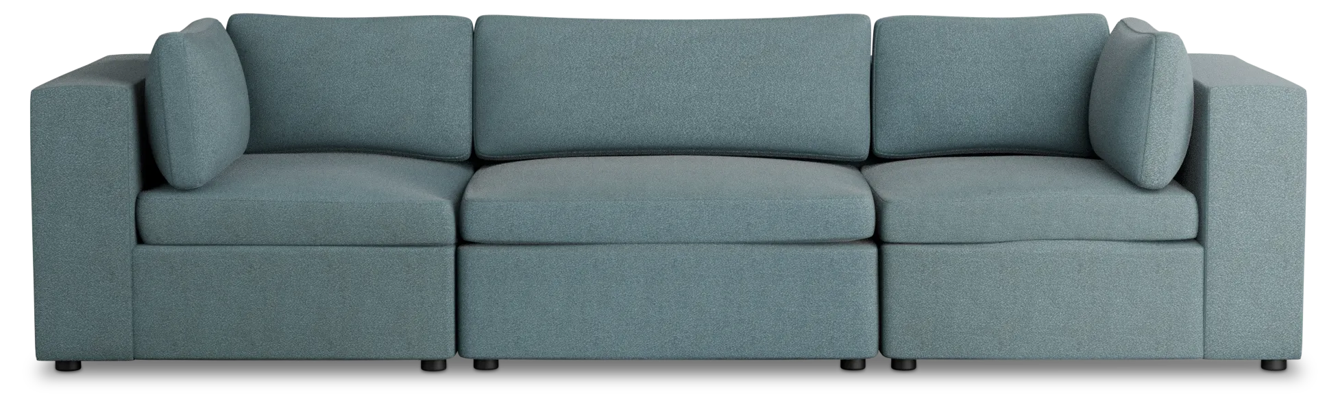 Destin Sutton Blue Fabric 3 Piece Modular Sofa