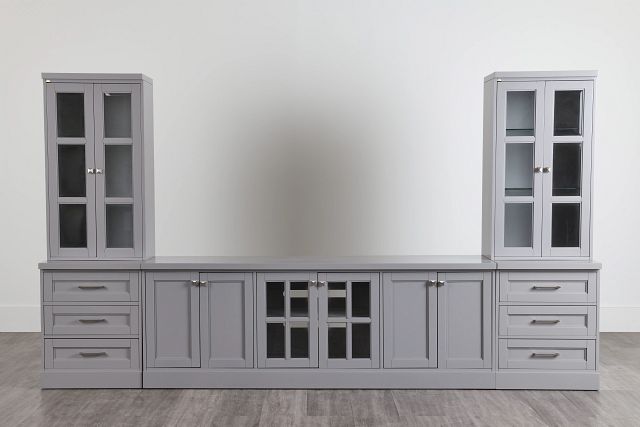 Newport Gray Large Door Entertainment Wall