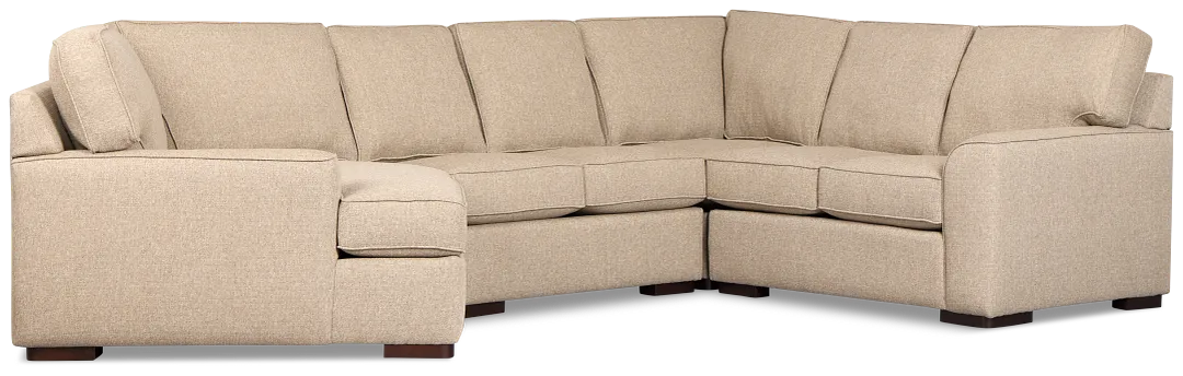 Sinclair Brown Fabric Medium Left Facing Cuddler Sectional
