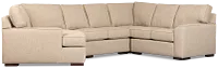 Sinclair Brown Fabric Medium Left Facing Cuddler Sectional