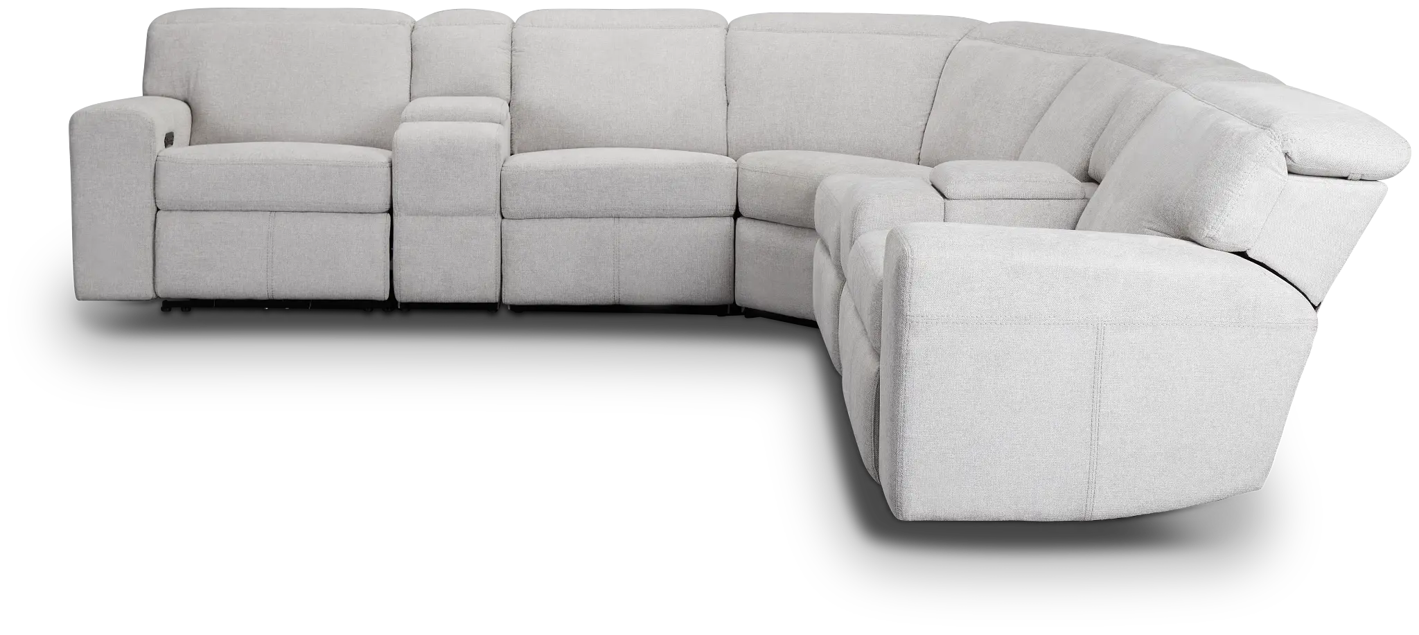 Callum Light Gray Fabric Large Dual Power Reclining Two-arm Sectional Callum Light Gray Fabric Large Dual Power Reclining Two-arm Sectional