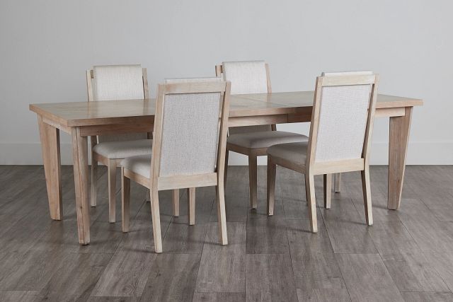 Boca Grande Light Tone Rectangular Table & 4 Upholstered Chairs (0)