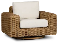 Mallorca Brown Swivel Chair With Light Beige Cushions