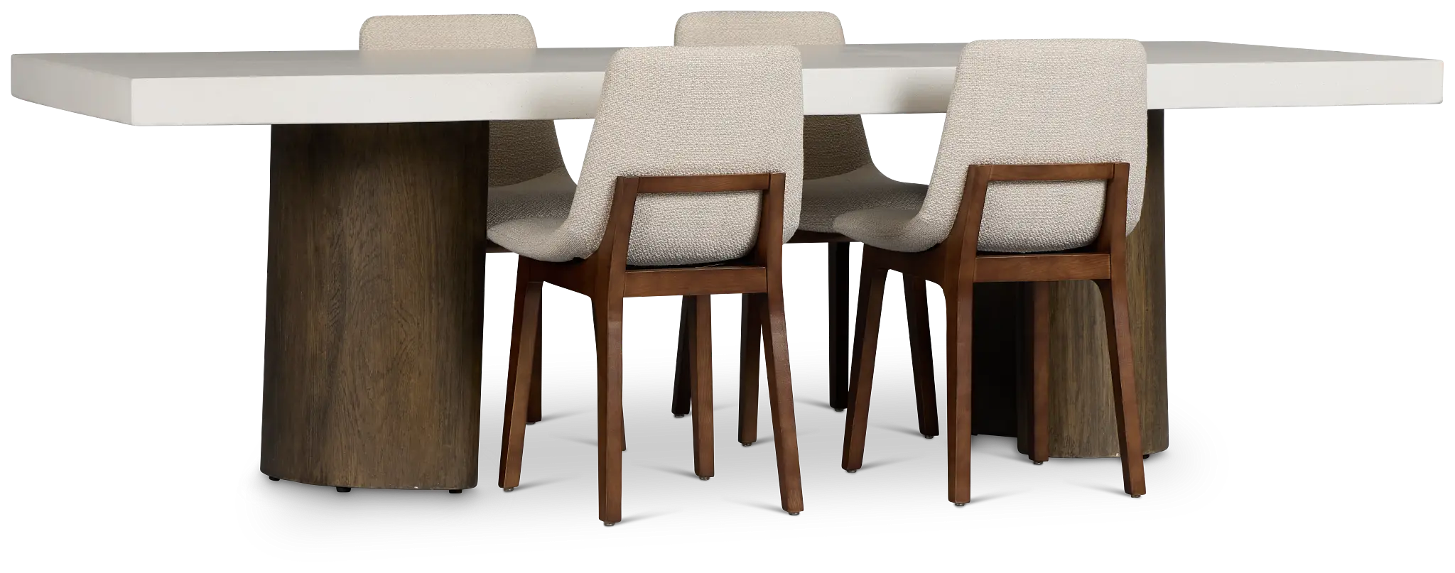 Jensen White Rect Table & 4 Upholstered Chairs Jensen White Rect Table & 4 Upholstered Chairs