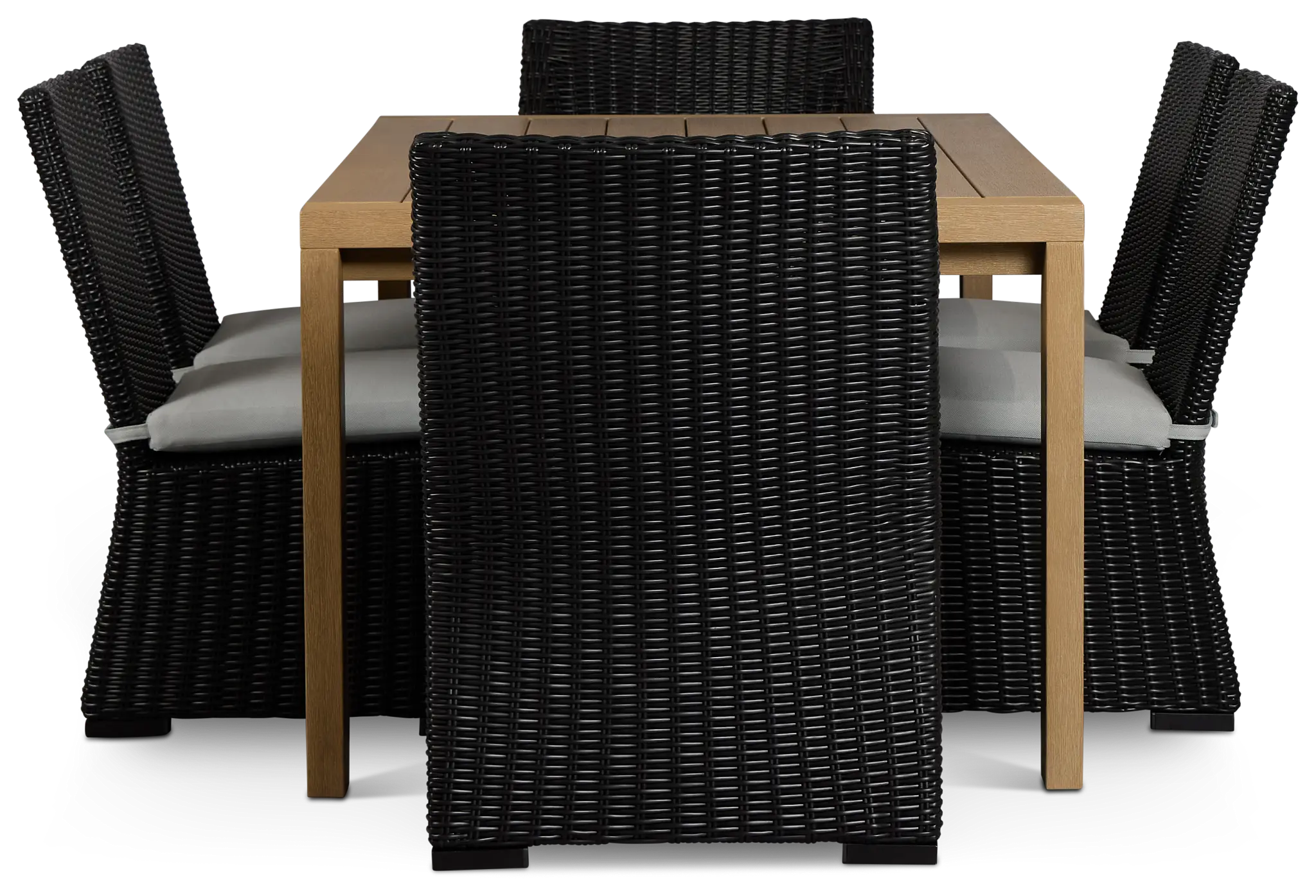 Montecito Mid Tone Table & 6 Chairs With Light Blue Cushions Montecito Mid Tone Table & 6 Chairs With Light Blue Cushions