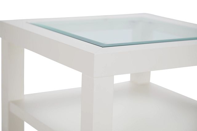 Hurley White Square End Table