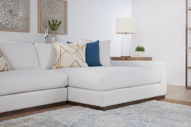 Mckenzie White Fabric Right Chaise Sectional (2)