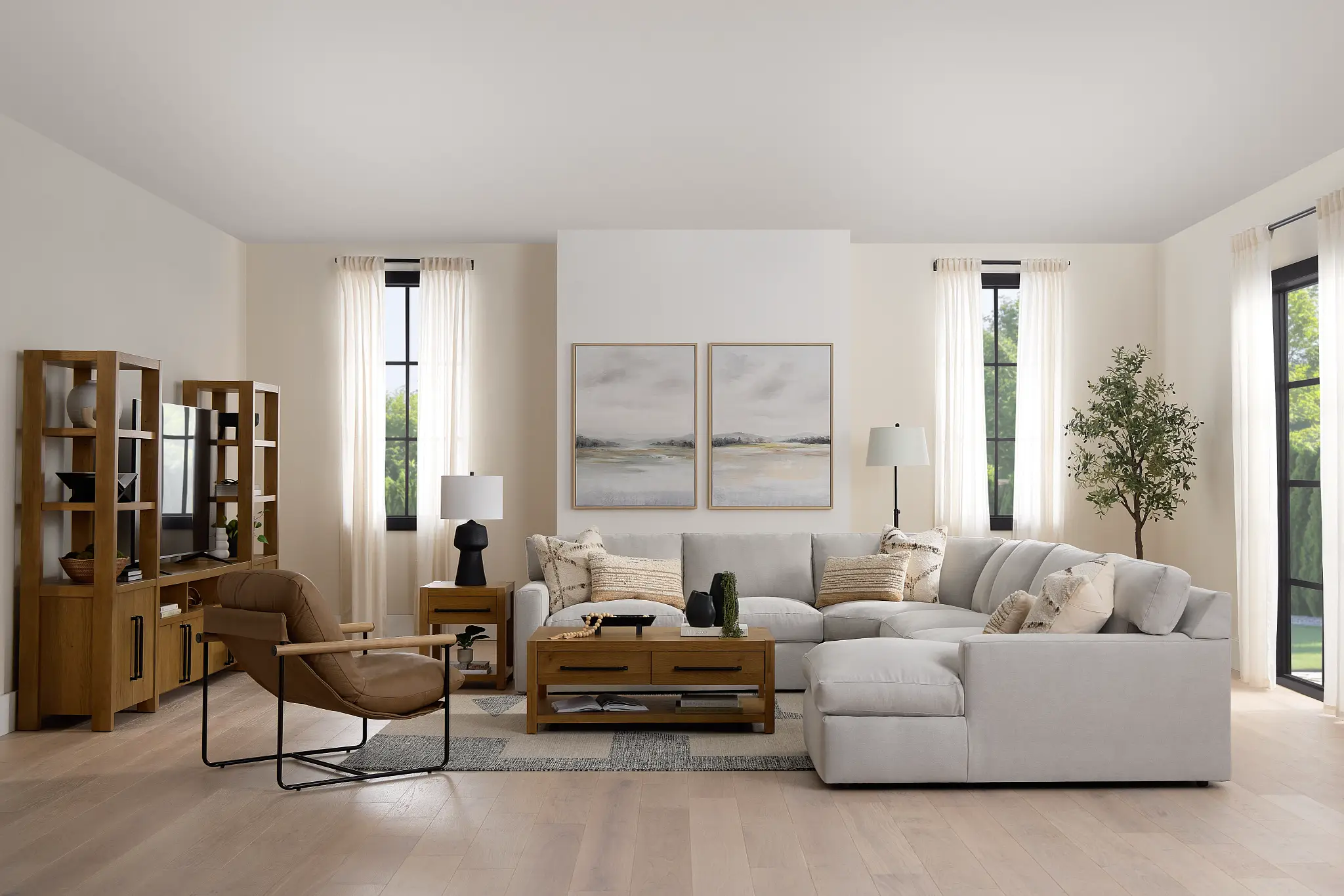 Hudson Gray Fabric Medium Right Chaise Wedge Sectional Hudson Gray Fabric Medium Right Chaise Wedge Sectional