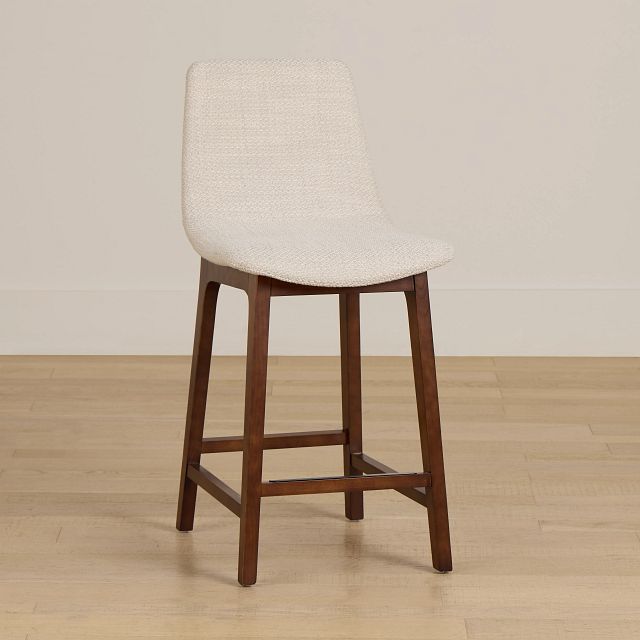 Hamilton Light Beige Fabric 24" Upholstered Barstool