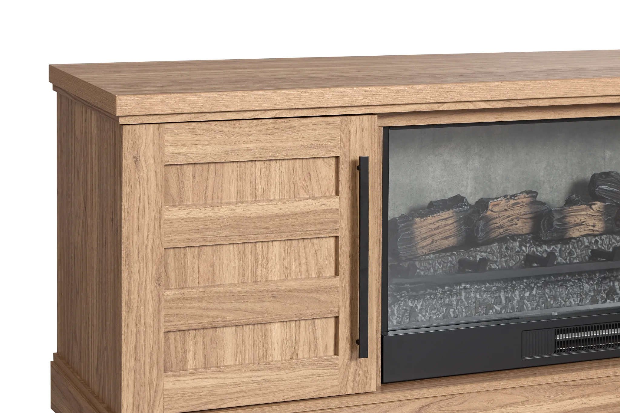 Branson Light Tone 78" Tv Stand With Fireplace Insert