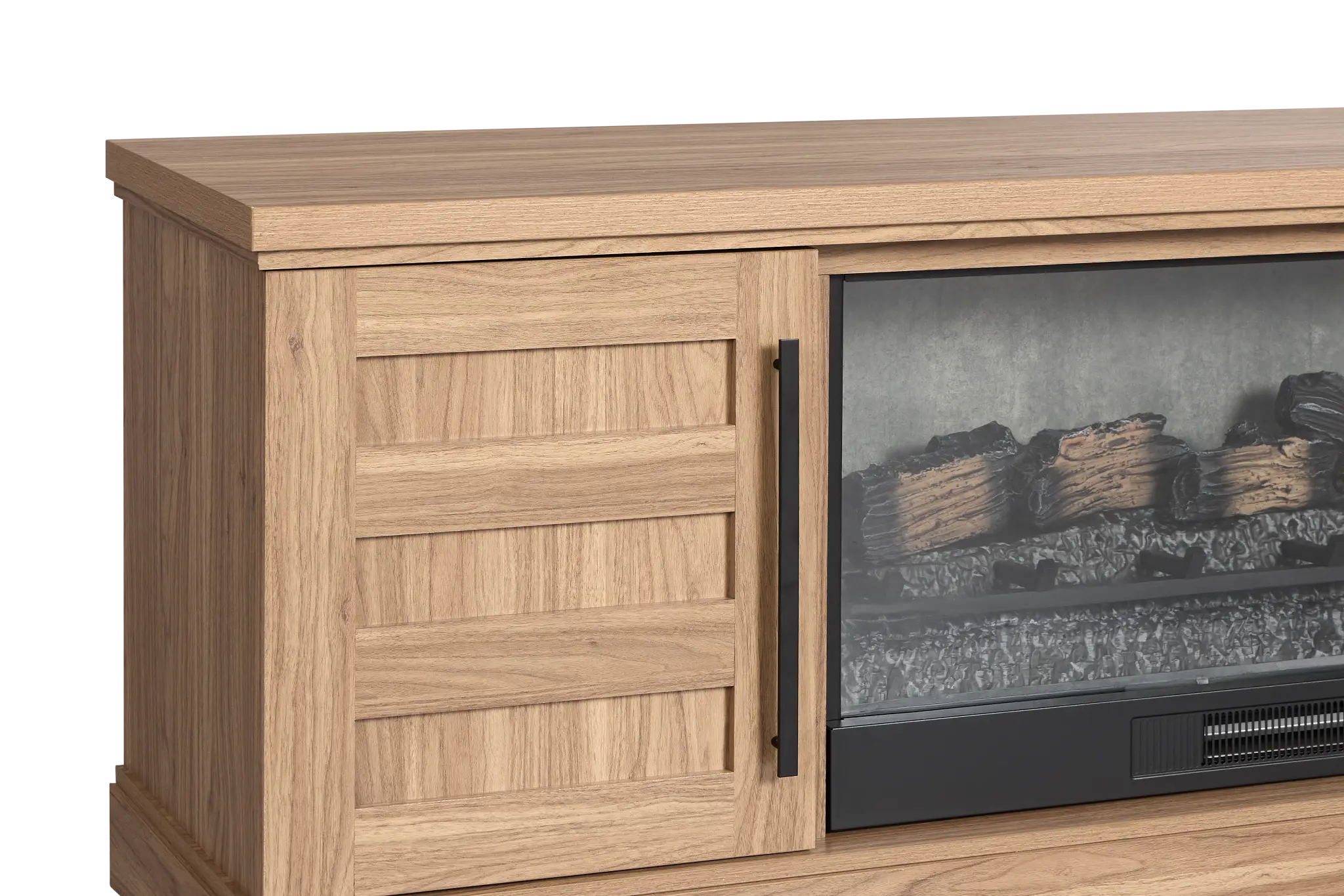 Branson Light Tone 78" Tv Stand With Fireplace Insert Branson Light Tone 78" Tv Stand With Fireplace Insert