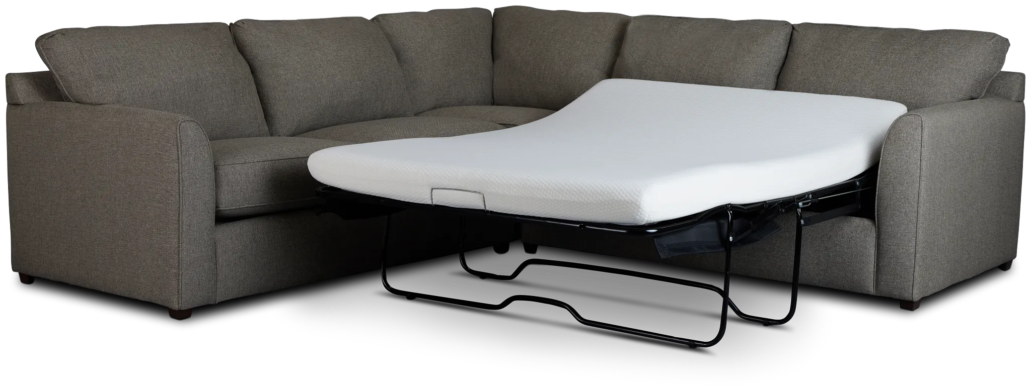 Asheville Brown Fabric Two-arm Right Memory Foam Sleeper Sectional