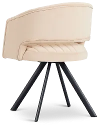 Mandy Beige Velvet Swivel Accent Chair