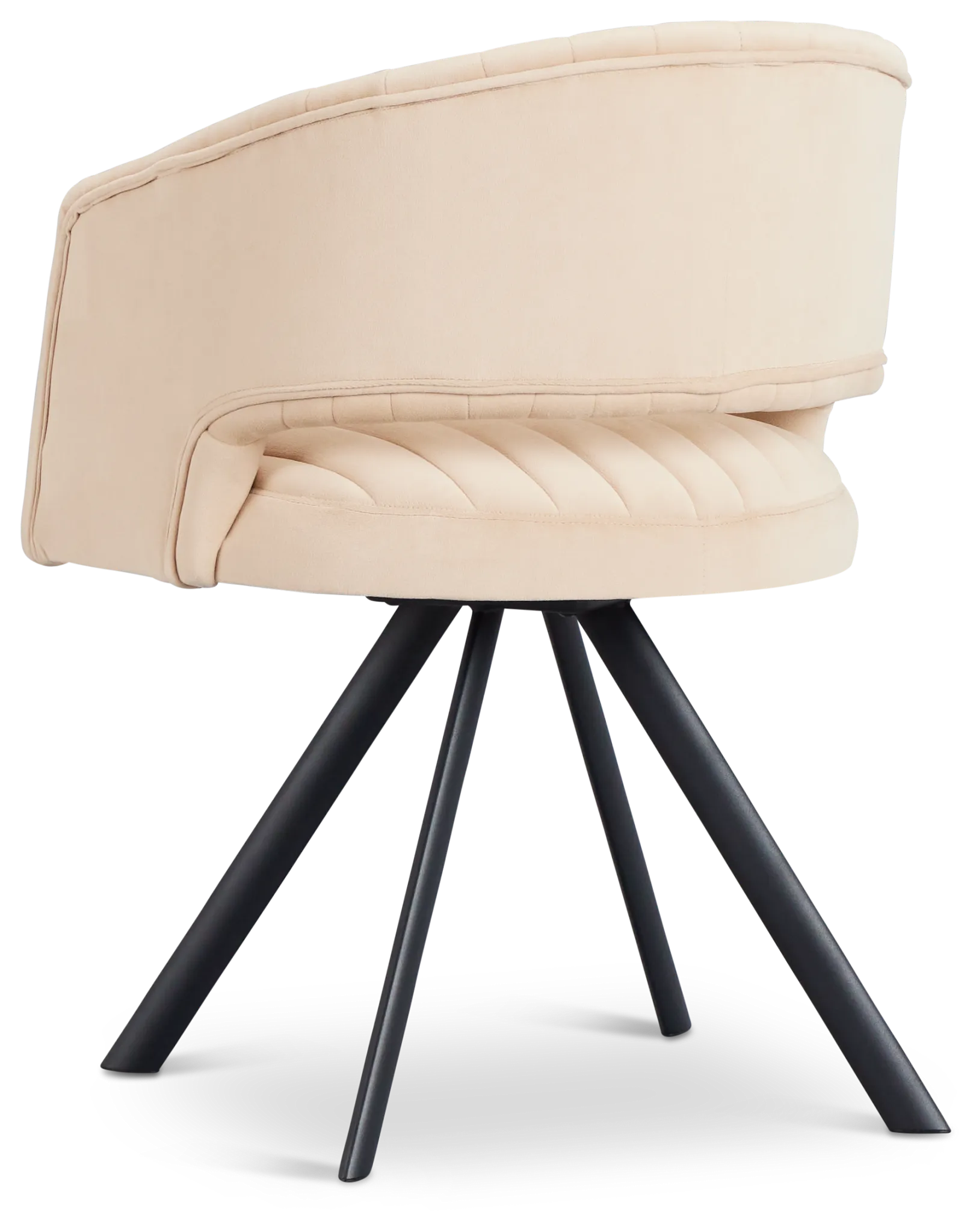 Mandy Beige Velvet Swivel Accent Chair