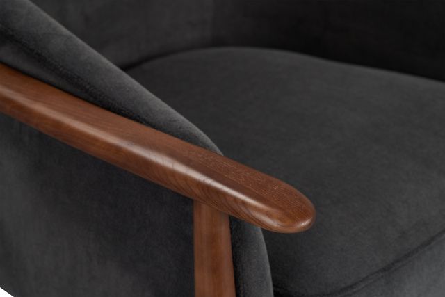 Nova Dark Gray Velvet Accent Chair