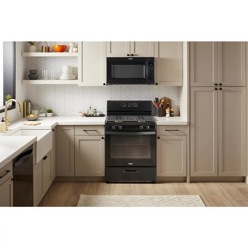 Whirlpool 320 Series Black Gas Range