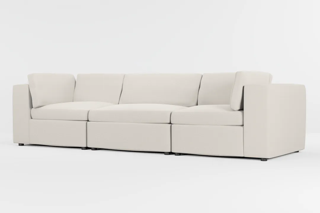 Destin Suave Beige Fabric 3-piece Modular Sofa