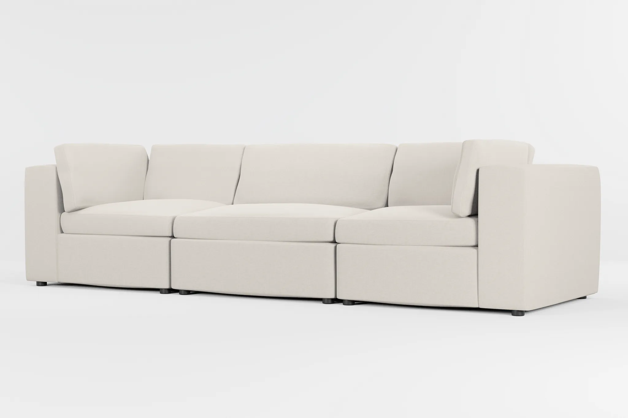 Destin Suave Beige Fabric 3-piece Modular Sofa