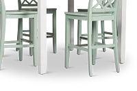 Edgartown Two-tone Square High Table & 4 Light Blue Wood Barstools