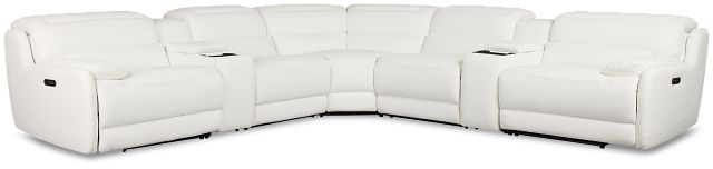 Jett White Micro Large Dual Power Reclining Two-arm Sectional