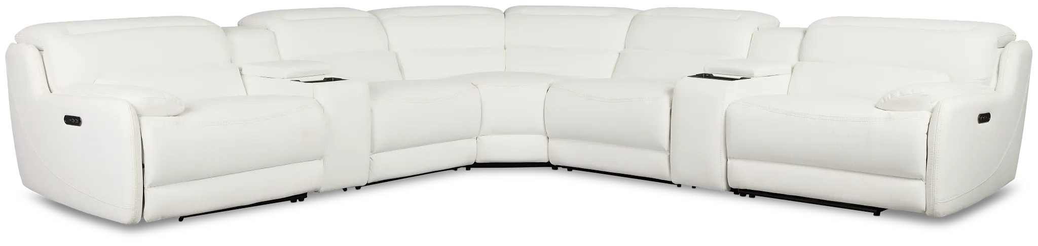 Jett White Micro Large Dual Power Reclining Two-arm Sectional