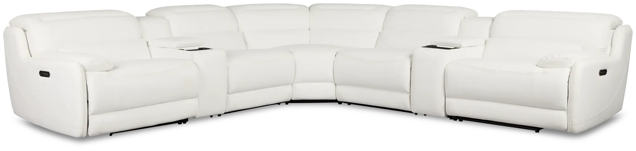Jett White Micro Large Dual Power Reclining Two-arm Sectional Jett White Micro Large Dual Power Reclining Two-arm Sectional