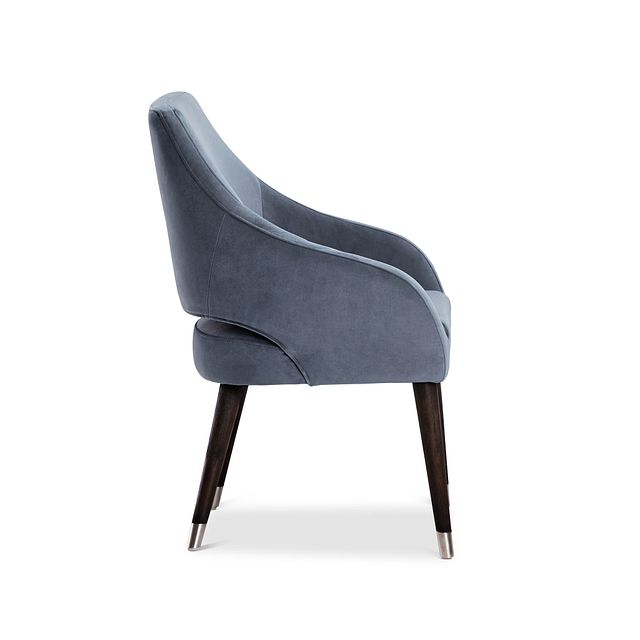 Naveen Light Gray Velvet Upholstered Arm Chair (2)