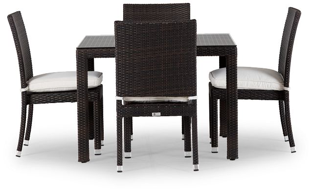 Zen White 40" Square Table & 4 Chairs (2)