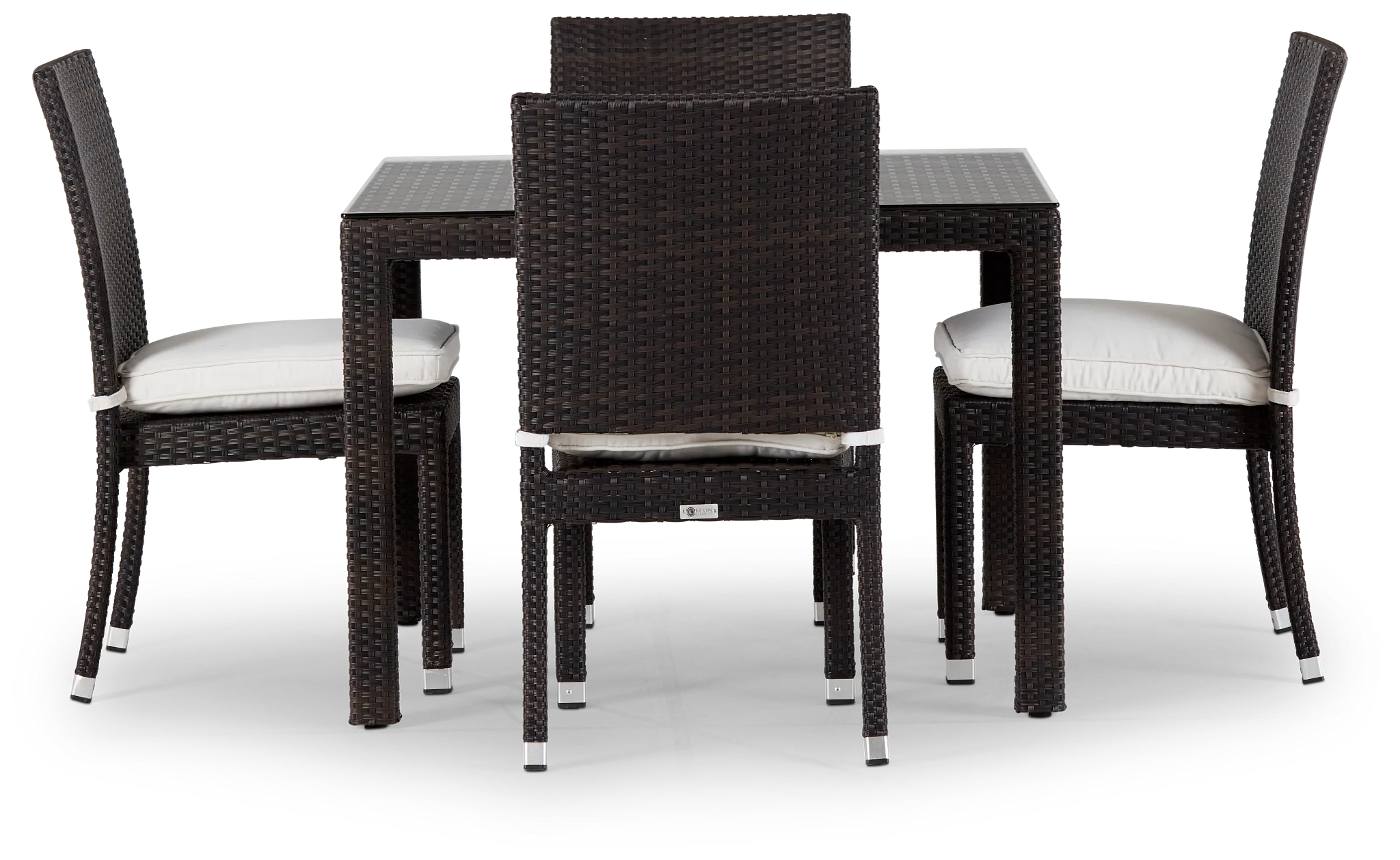 Zen White 40" Square Table & 4 Chairs