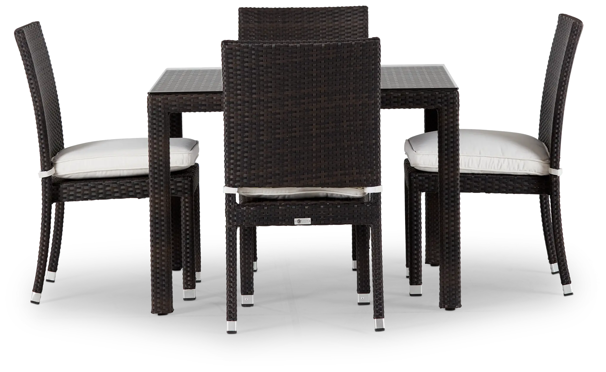 Zen White 40" Square Table & 4 Chairs Zen White 40" Square Table & 4 Chairs