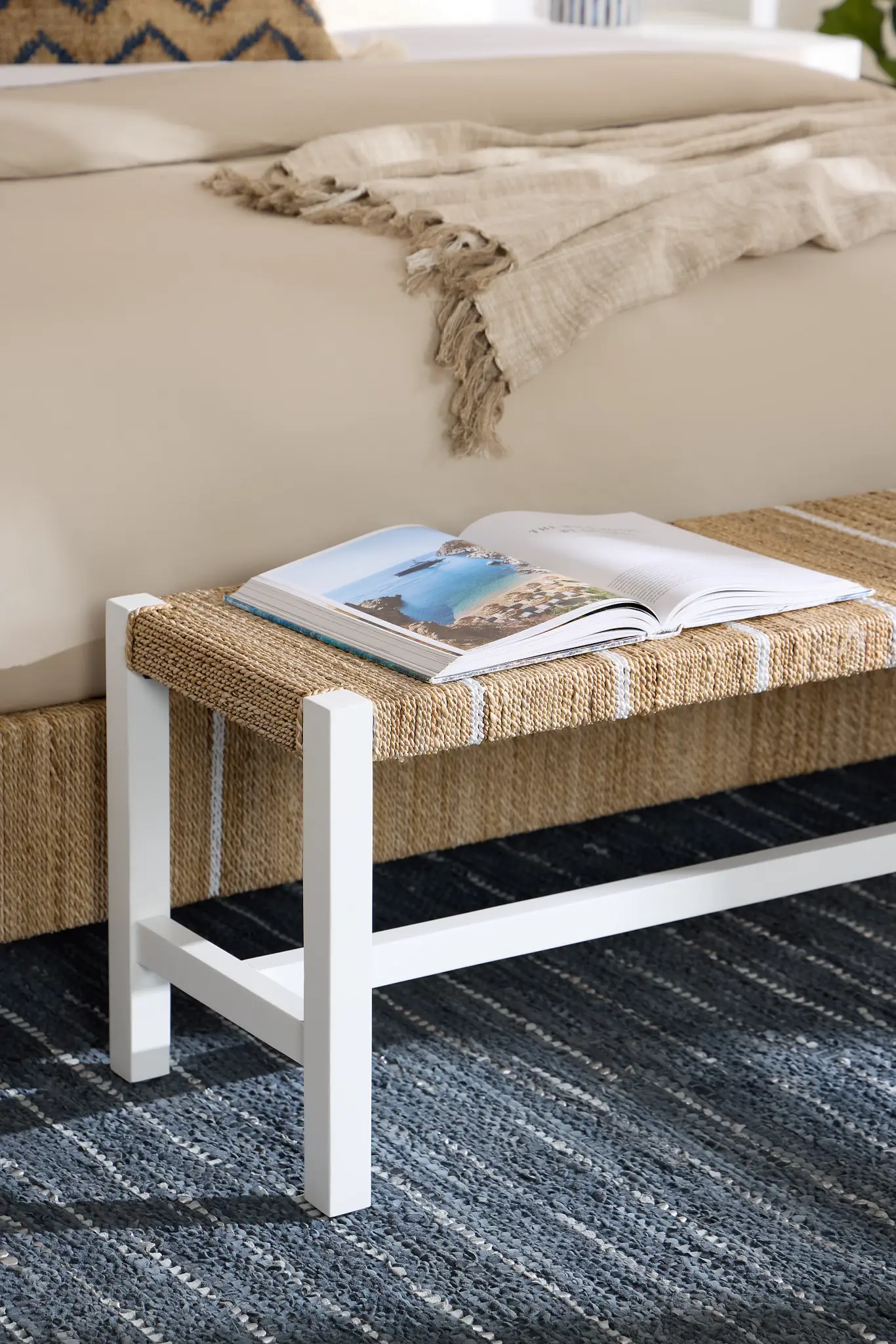 Nantucket Light Tone Woven Dining Bench Nantucket Light Tone Woven Dining Bench