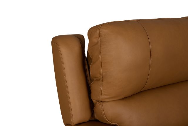 Summit Light Brown Lthr/vinyl Large Triple Power Reclining Two-arm Sectional