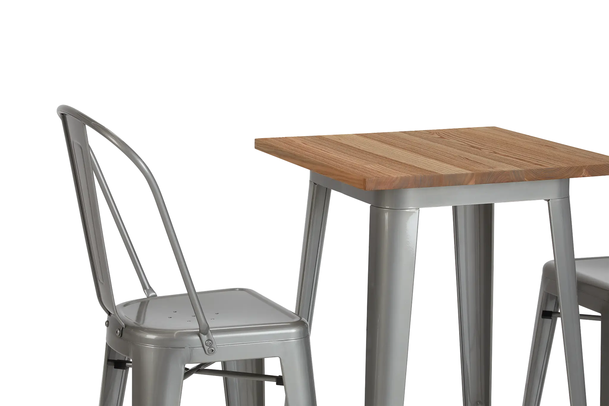 Huntley Light Tone Pub Table & 2 Metal Barstools Huntley Light Tone Pub Table & 2 Metal Barstools