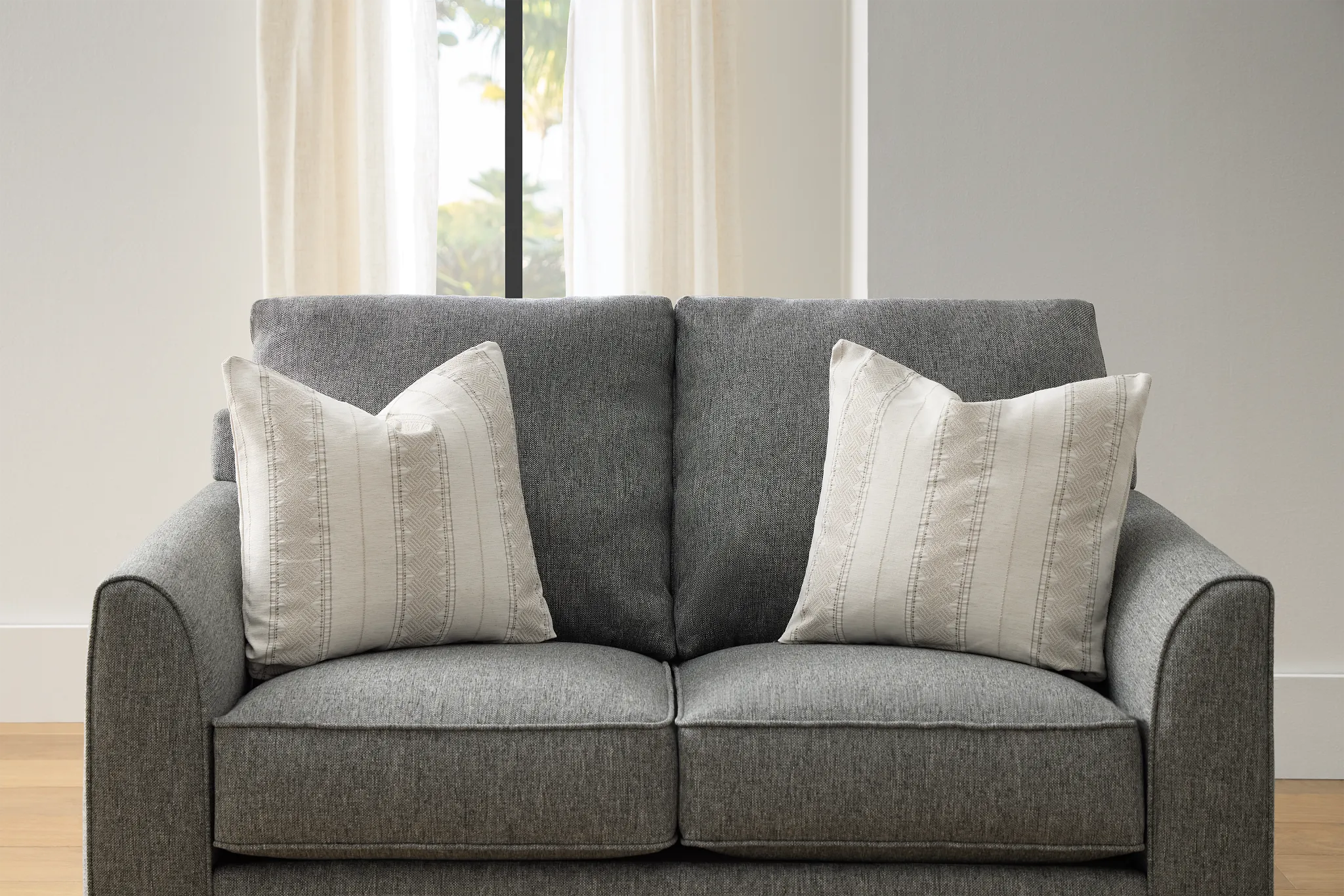 Asheville Gray Fabric Loveseat