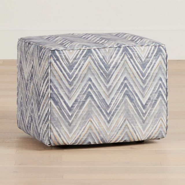 Zezster Gray Fabric Accent Pouf