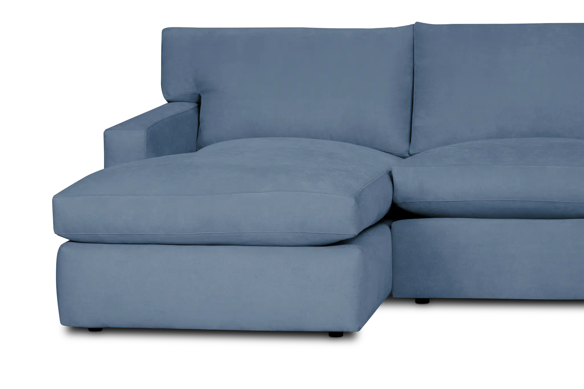 Hudson Blue Fabric Medium Left Chaise Sectional Hudson Blue Fabric Medium Left Chaise Sectional