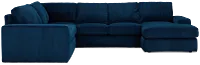 Charlie Dark Blue Fabric Medium Right Chaise Sectional