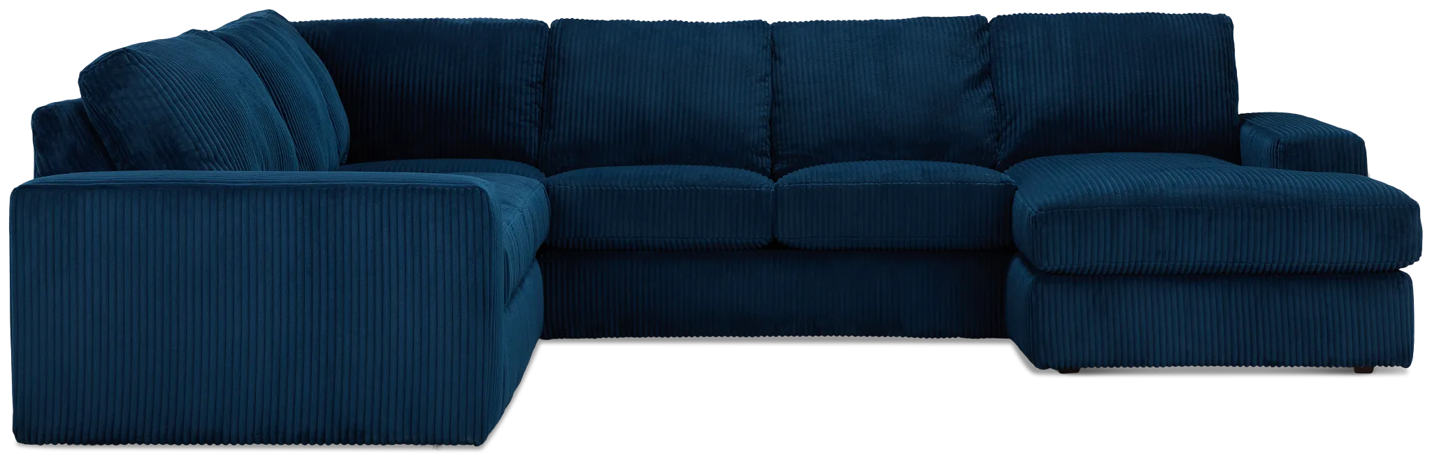 Charlie Dark Blue Fabric Medium Right Chaise Sectional
