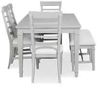Cape Cod Gray Rect Table, 4 Chairs & Bench