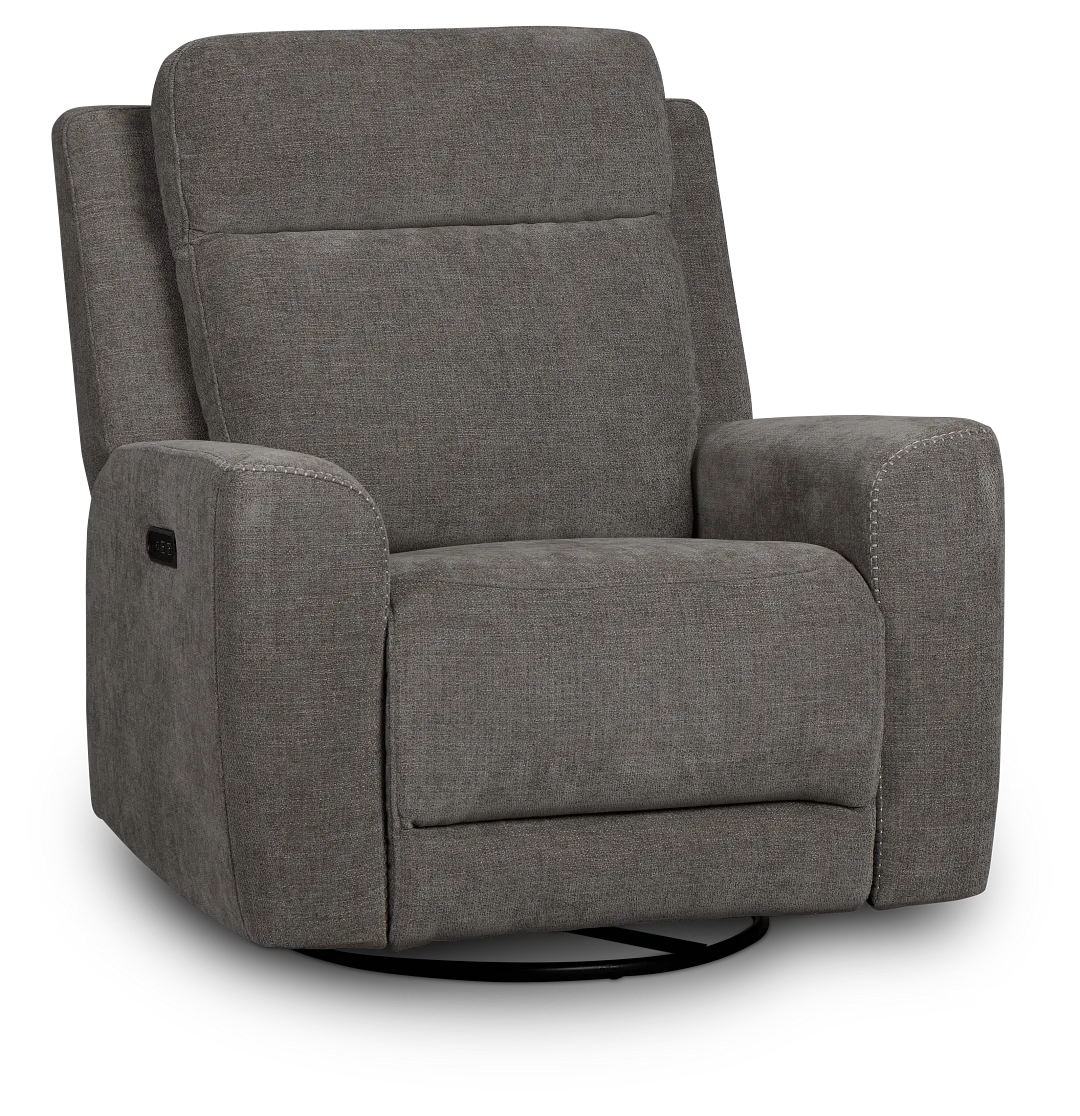 Dean Gray Fabric Power Swivel Glider Recliner