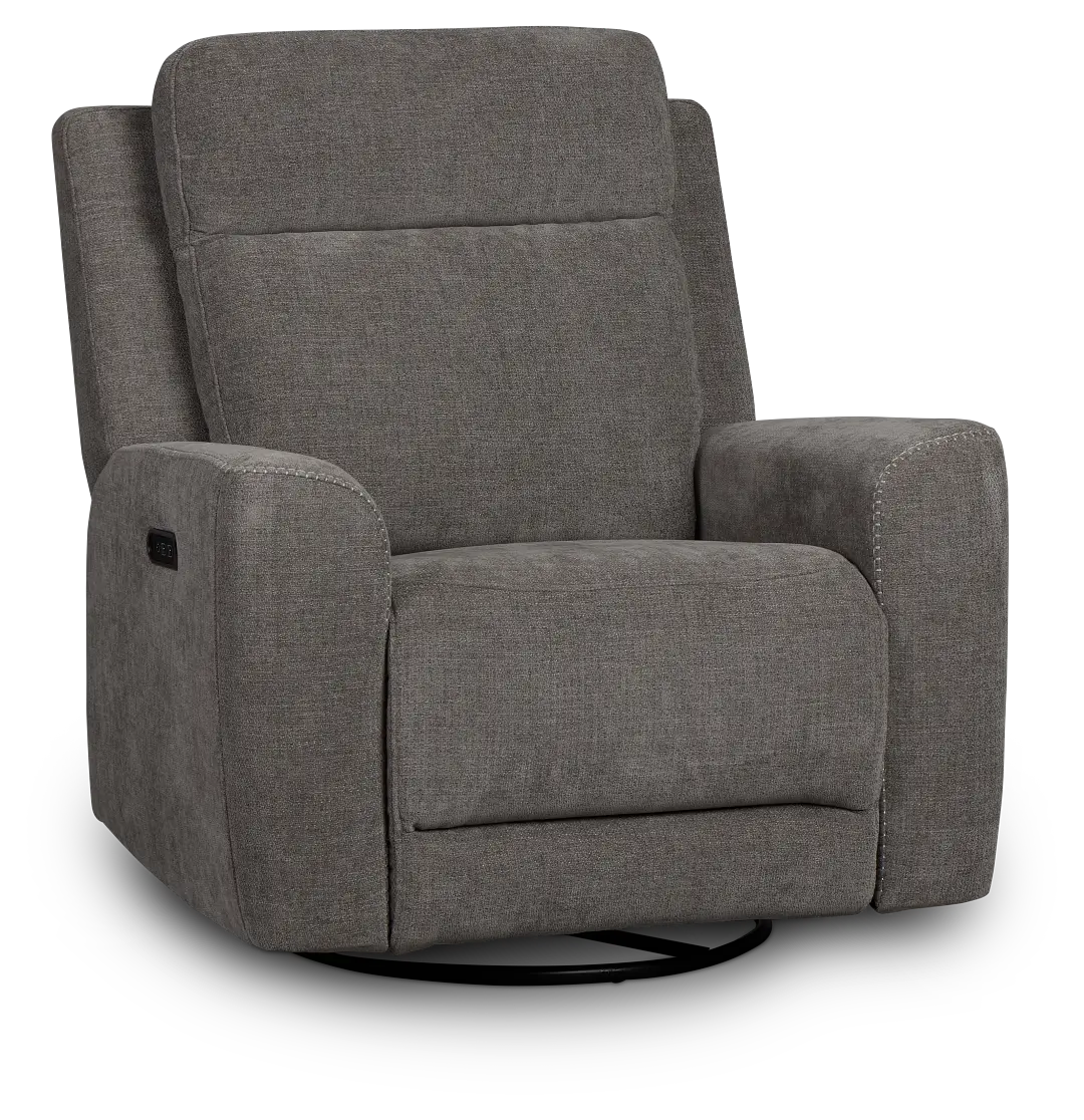 Dean Gray Fabric Power Swivel Glider Recliner Dean Gray Fabric Power Swivel Glider Recliner