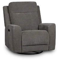 Dean Gray Fabric Power Swivel Glider Recliner