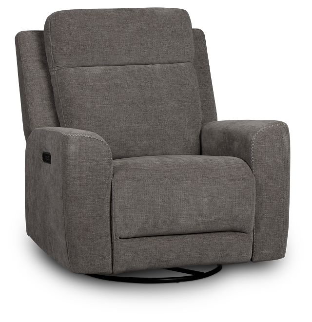 Dean Gray Fabric Power Swivel Glider Recliner