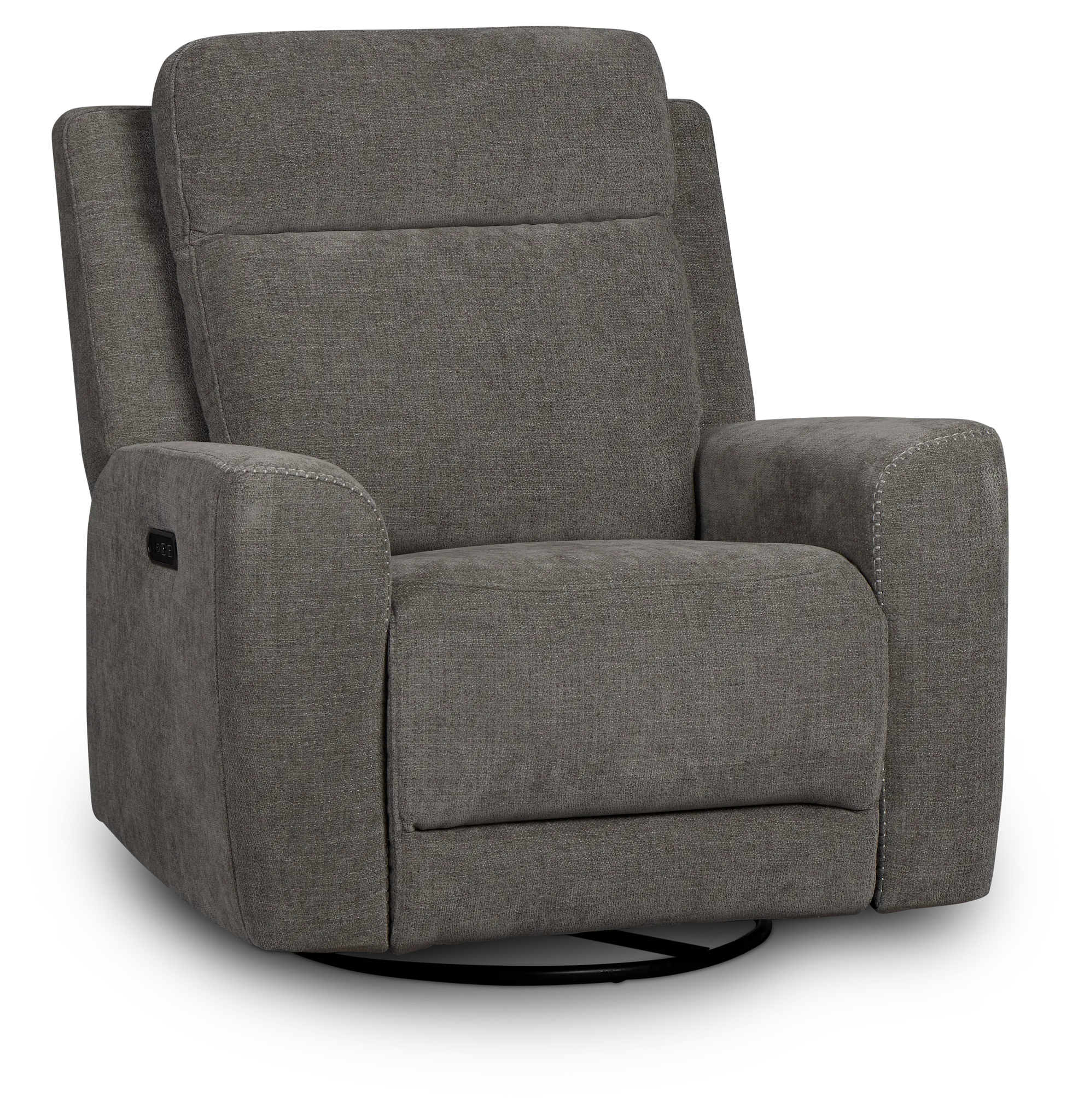 Dean Gray Fabric Power Swivel Glider Recliner