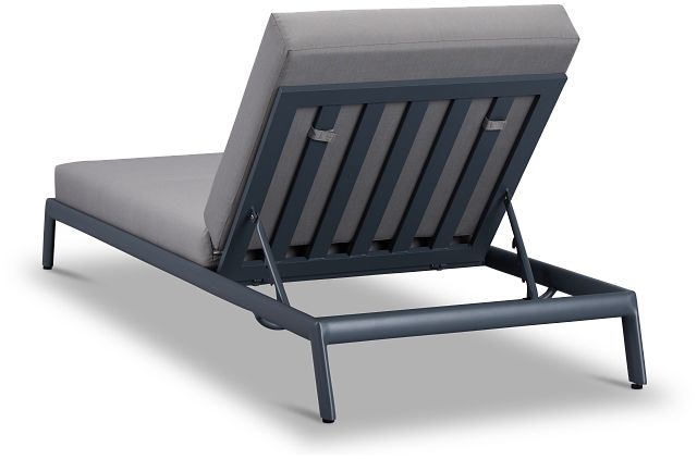 Tortuga Gray Aluminum Cushioned Chaise