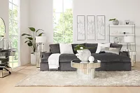 Drizzle Gray Set Of 3 Framed Canvas Wall Art