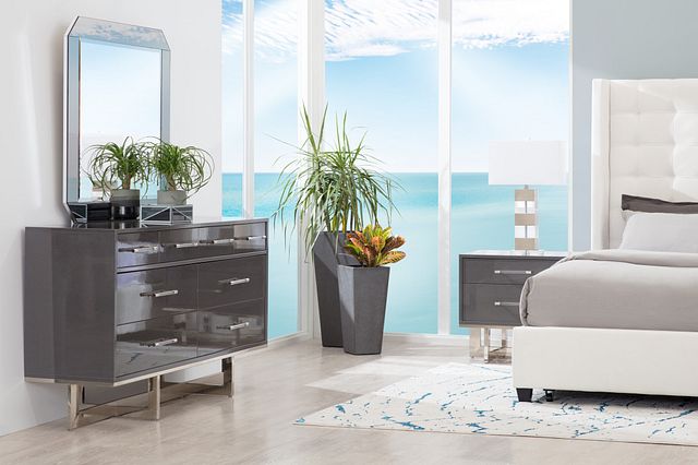 Cortina Gray Dresser & Mirror (1)