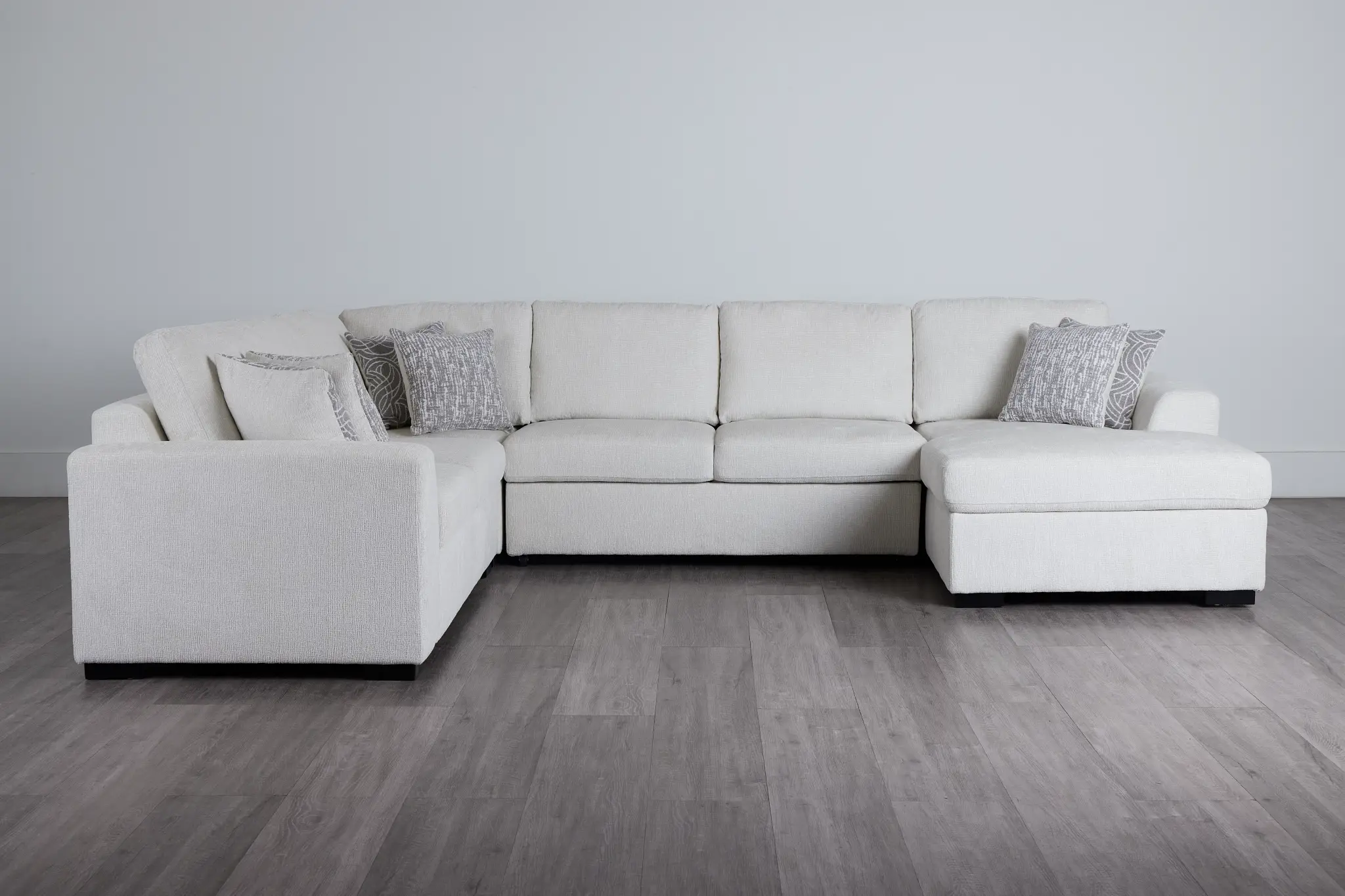Blakely White Fabric Large Left Chaise Storage Sleeper Sectional Blakely White Fabric Large Left Chaise Storage Sleeper Sectional