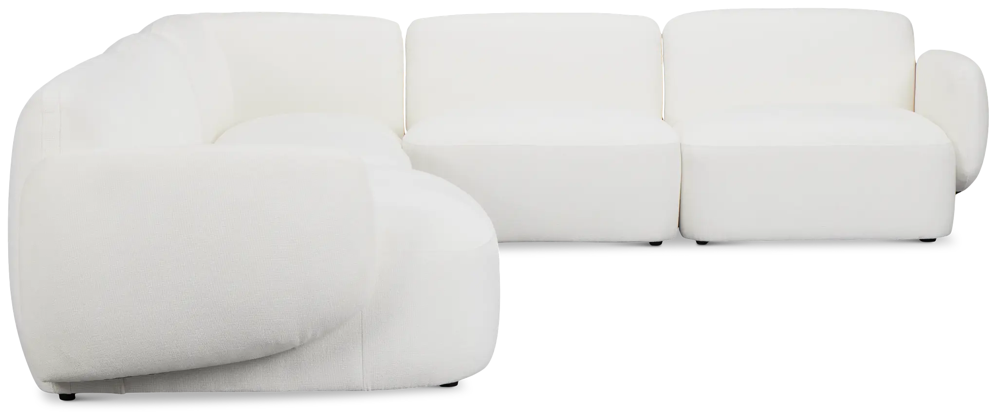 Halsey White Fabric Medium Left Facing Cuddler Sectional Halsey White Fabric Medium Left Facing Cuddler Sectional