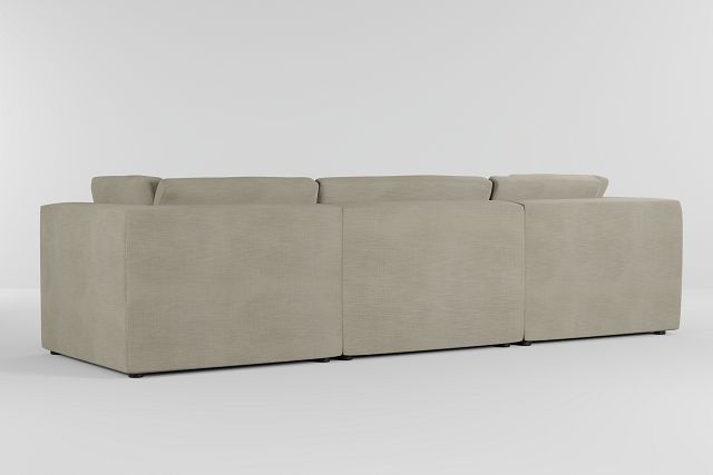 Destin Victory Ivory Fabric 4-piece Bumper Sectional